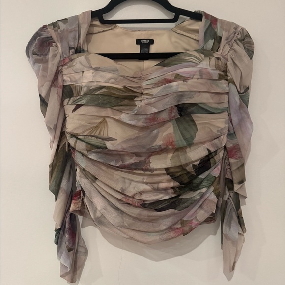 Express Multicolor Ruched Blouse - Picture 2 of 4